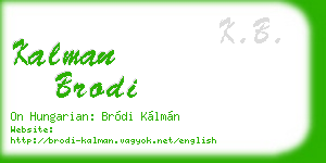kalman brodi business card